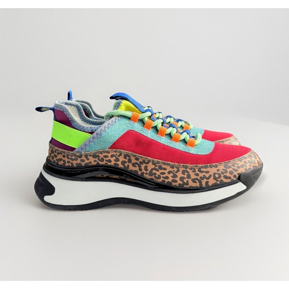 Steve Madden Charger Womens Size 8.5 Multicolor Leopard Print Chunky NWB